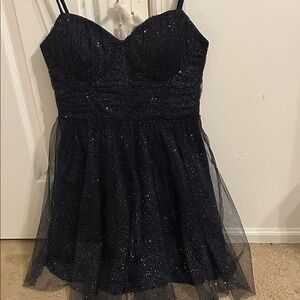 Sparkling navy blue Strapless Dress